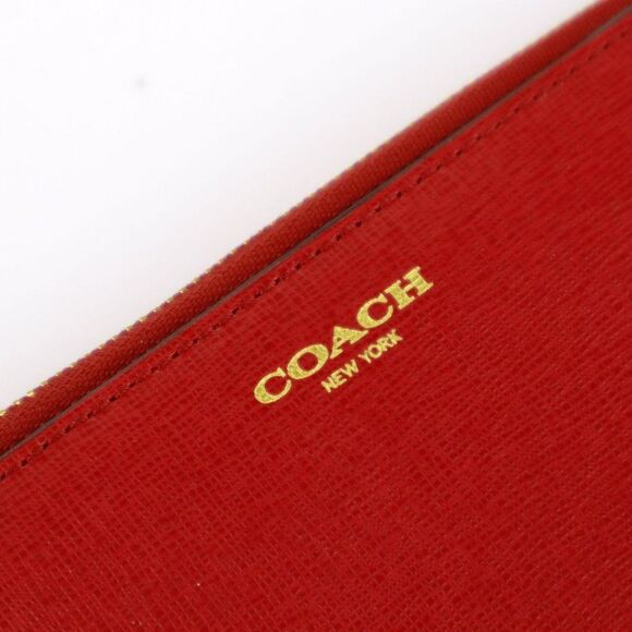 Coach Travel Large Saffiano Leather Wallet Organizer in Red - Picture 7 of 7